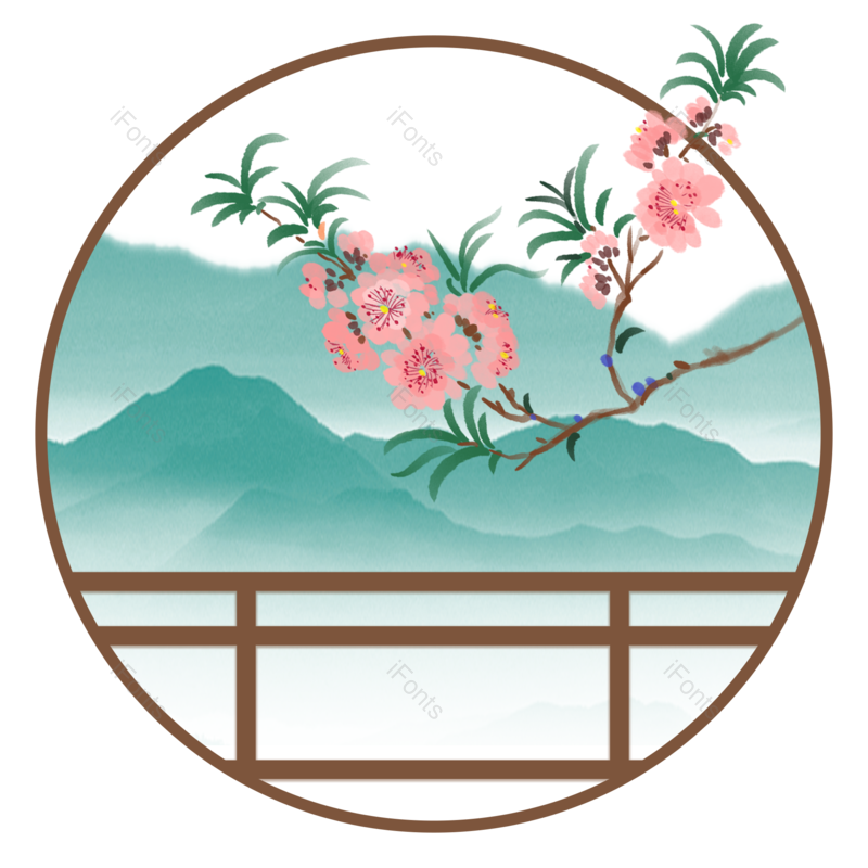 水墨图片,素材元素,山水PNG,春季免抠素材